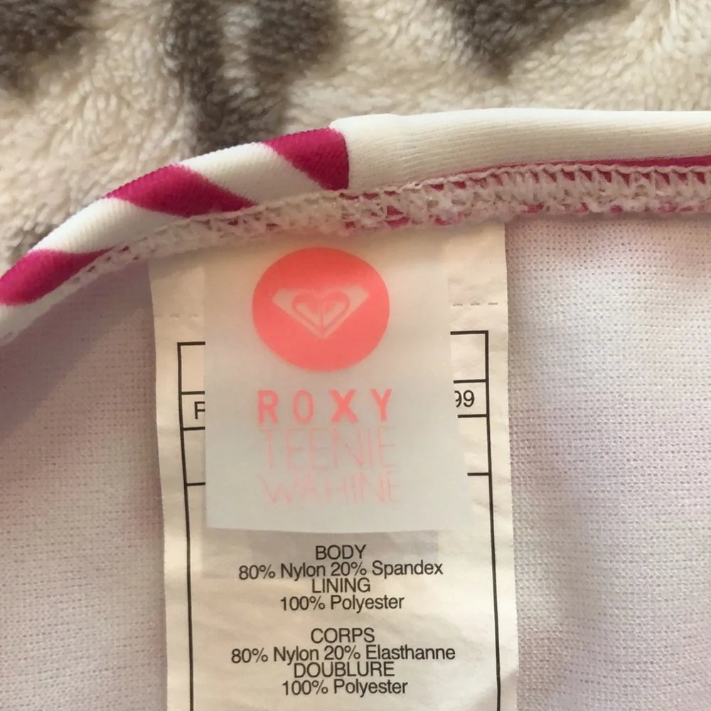 Roxy Girls Triangle String Bikini in Raspberry Pink Stripe Size 5